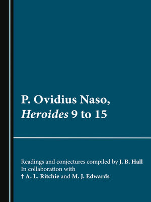 cover image of P. Ovidius Naso, Heroides 9 to 15
